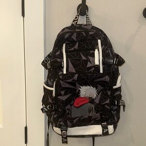 VGUC Naruto Kakashi Teen Anime Backpack Stylish Black & White School Backpack